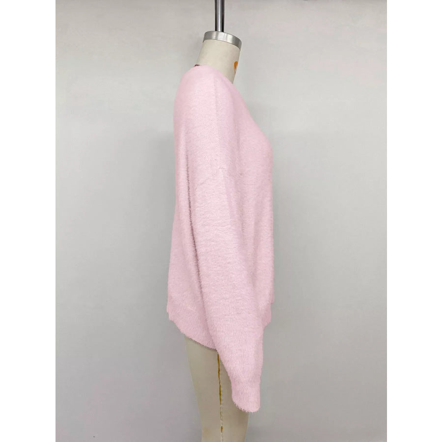Fluffy Long Sleeve Sweater Apparel and Accessories