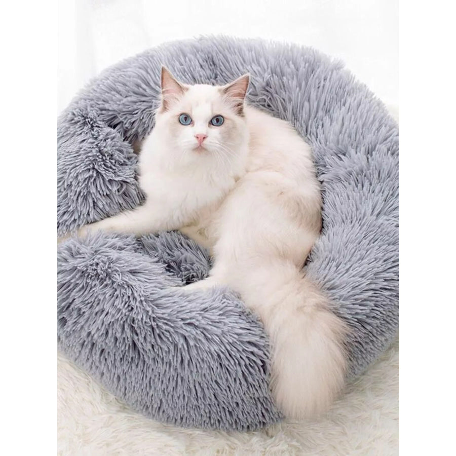 Fluffy Plush Donut Pet Nest Light Gray / S Apparel and Accessories