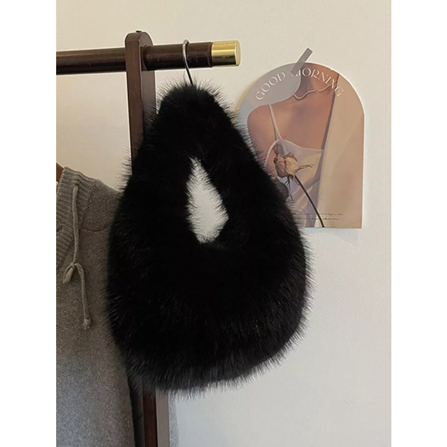 Fluffy Solid Color Handbag Apparel and Accessories