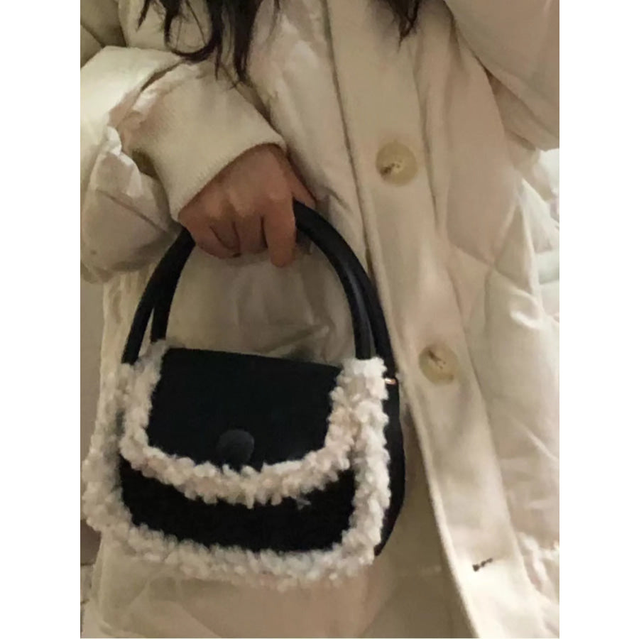 Fluffy Trim Mini Crossbody Bag Apparel and Accessories
