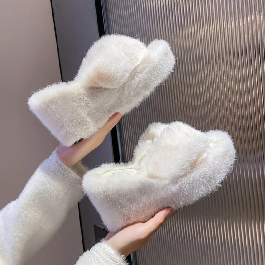 Fluffy Wedge Slippers Apparel and Accessories