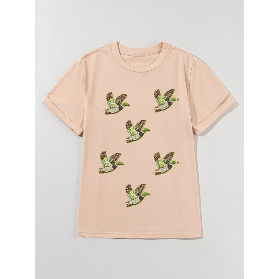 Flying Mallard Sequin Patched Short Sleeve Tee Apparel and Accessories
