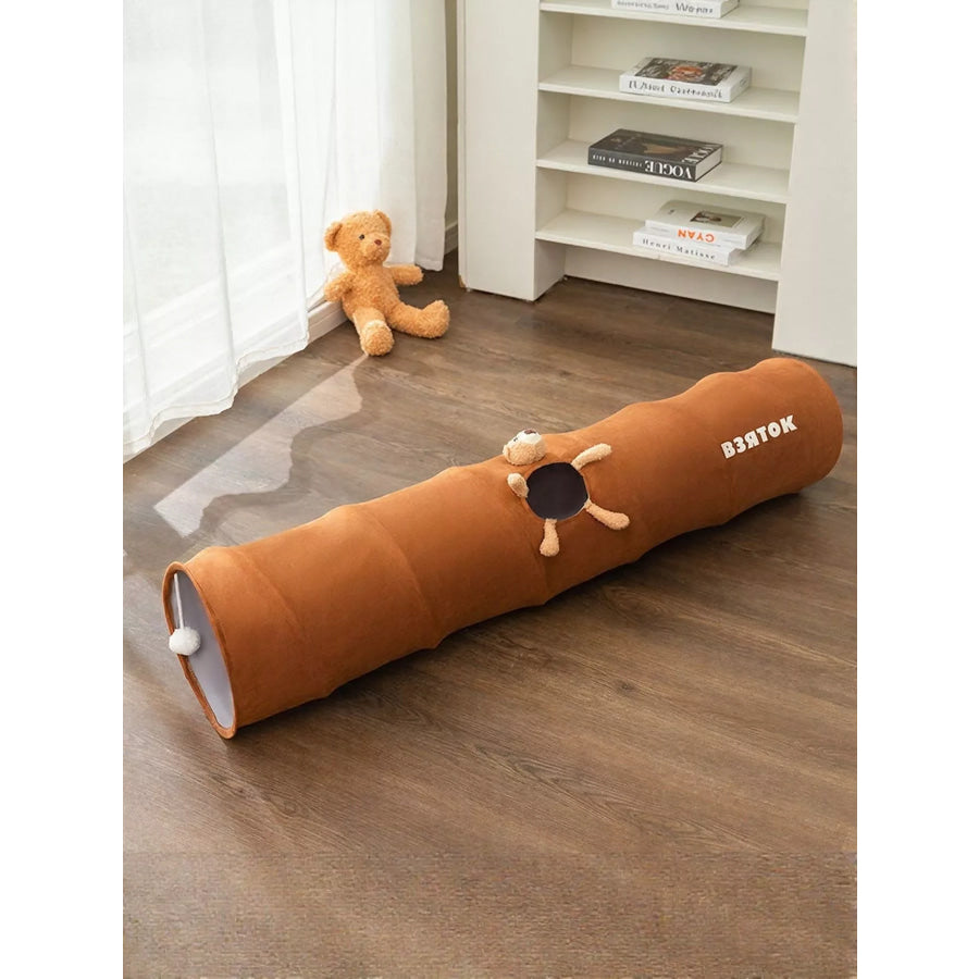 Foldable Cat Tunnel Toy Brown Bear(1.2M) / One Size Apparel and Accessories
