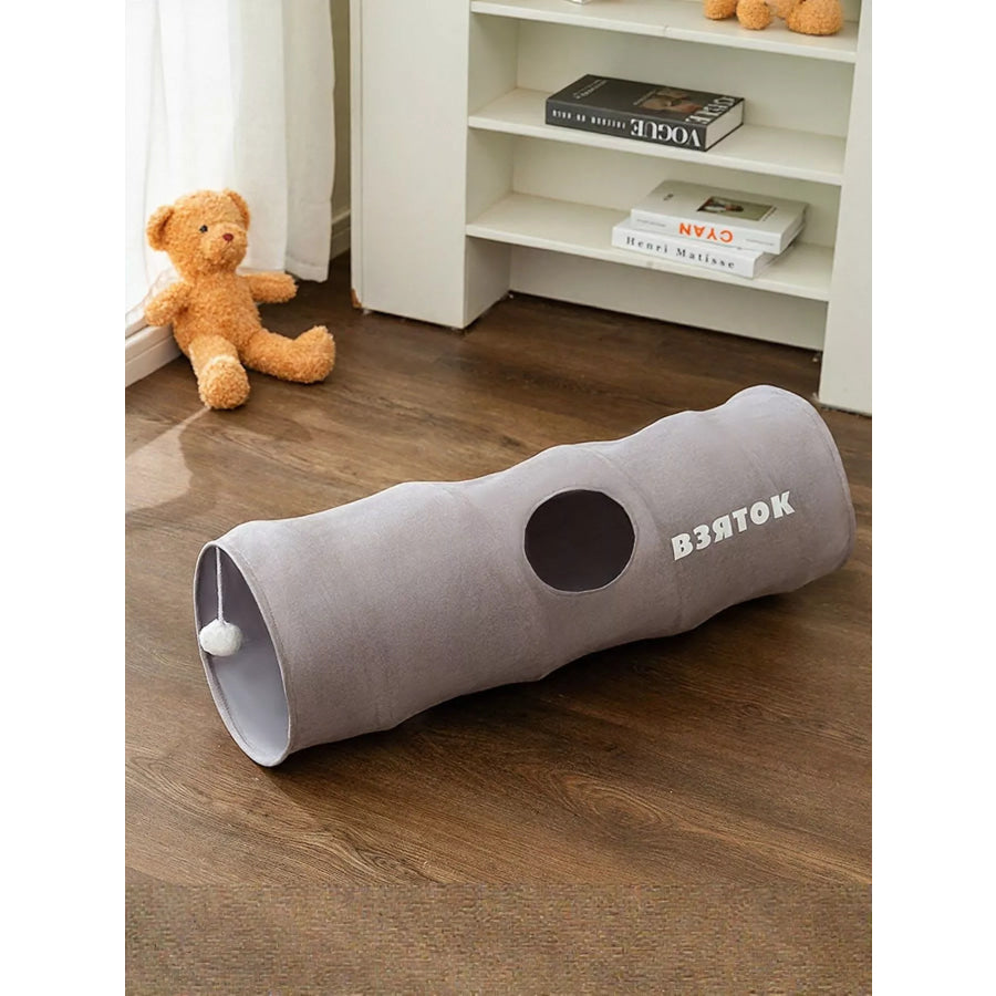 Foldable Cat Tunnel Toy Gray(0.8M) / One Size Apparel and Accessories