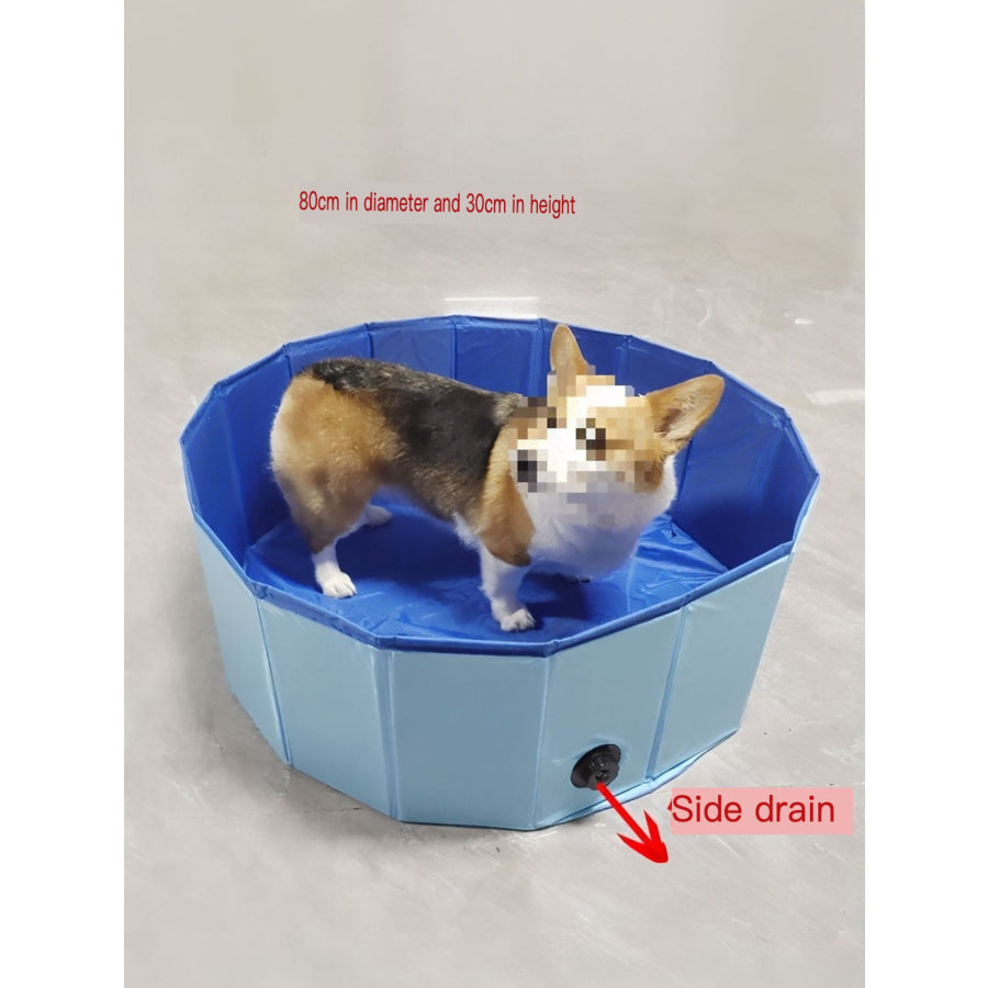 Foldable Pet Bath Pool with Side Drain 80cm*30cm / One Size Apparel and Accessories