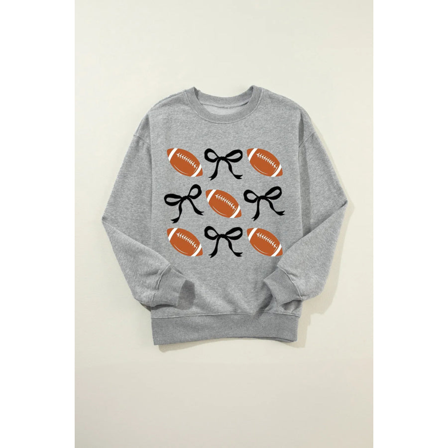 Football Round Neck Long Sleeve Sweatshirt Apparel and Accessories