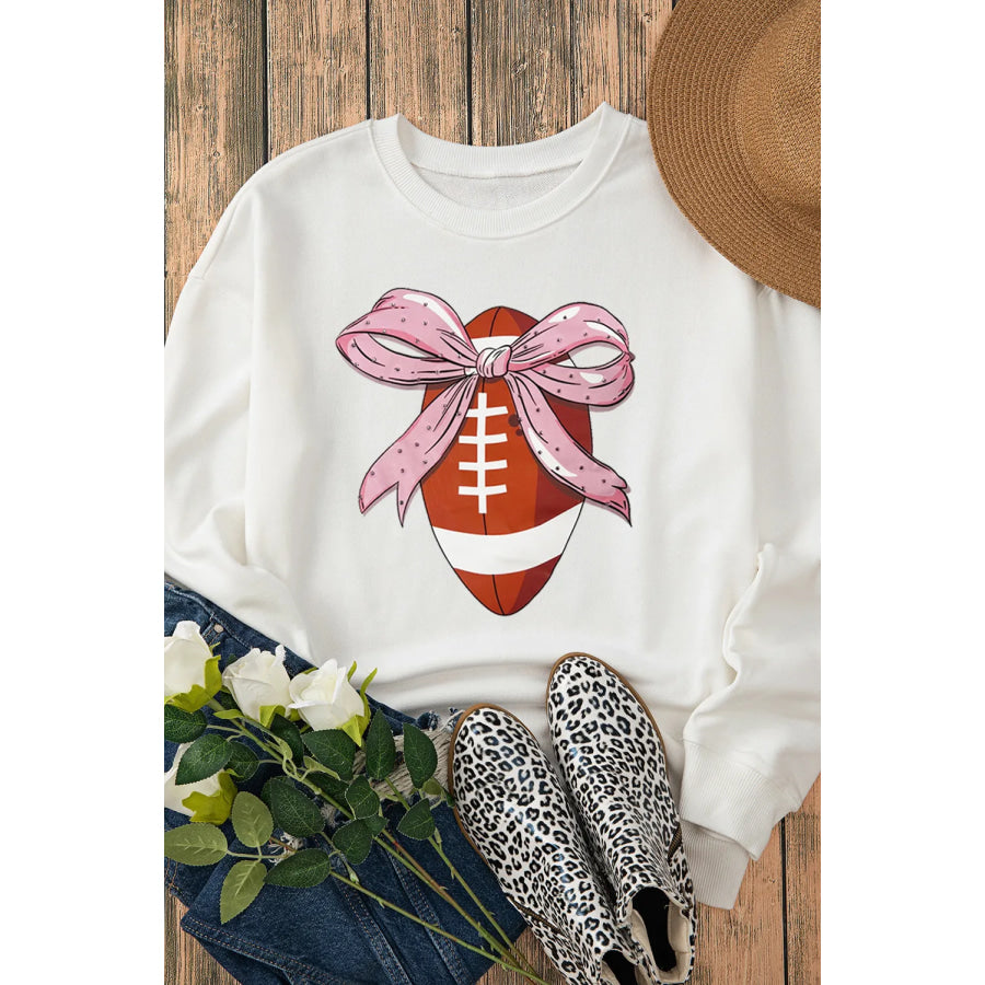 Football Round Neck Long Sleeve Sweatshirt Apparel and Accessories