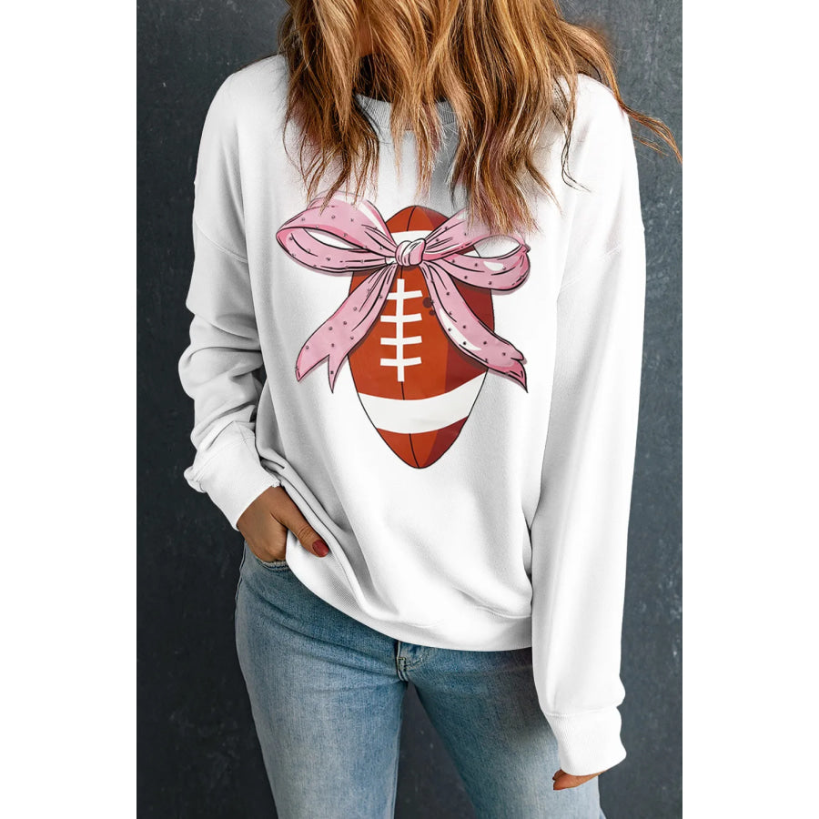 Football Round Neck Long Sleeve Sweatshirt Apparel and Accessories