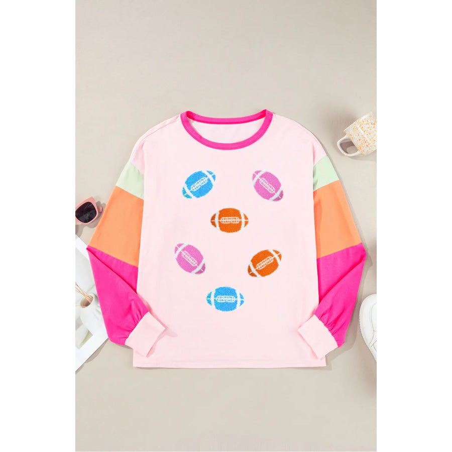 Football Round Neck Long Sleeve Top Apparel and Accessories