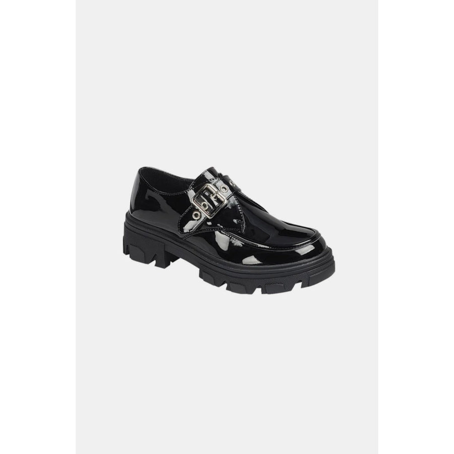 Forever Link Buckled Platform Lug Sole Loafers Black / 6 Apparel and Accessories