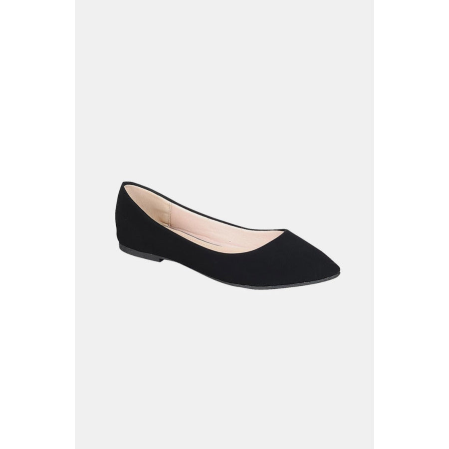 Forever Link Pointy Toe Slip On Flat Loafers Black / 6 Apparel and Accessories