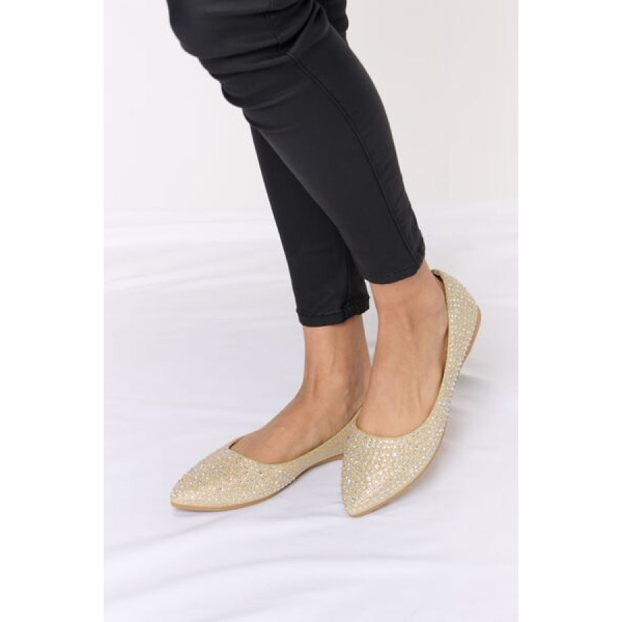 Forever Link Rhinestone Point Toe Flat Slip - Ons Apparel and Accessories