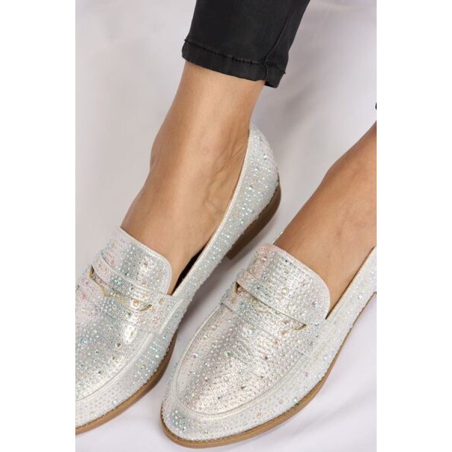Forever Link Rhinestone Point Toe Loafers Apparel and Accessories
