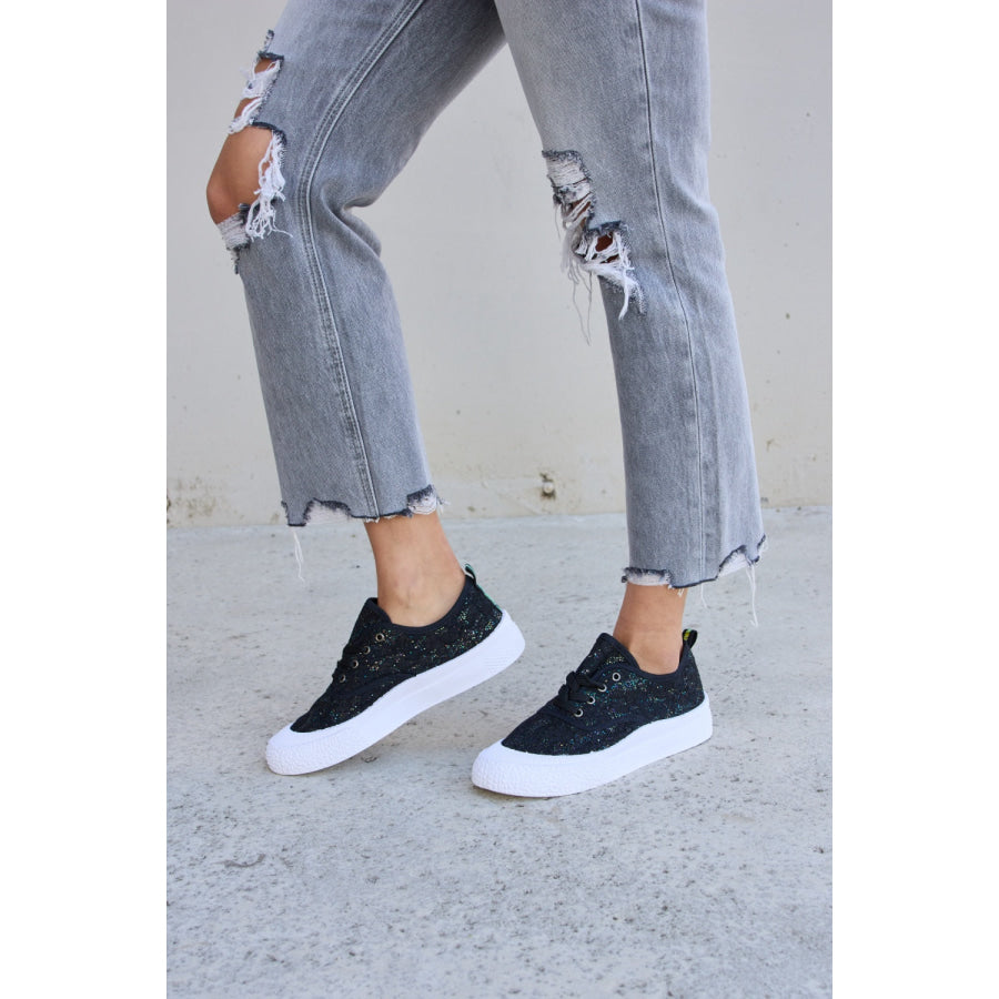 Forever Link Sequin Lace - Up Platform Sneakers Apparel and Accessories