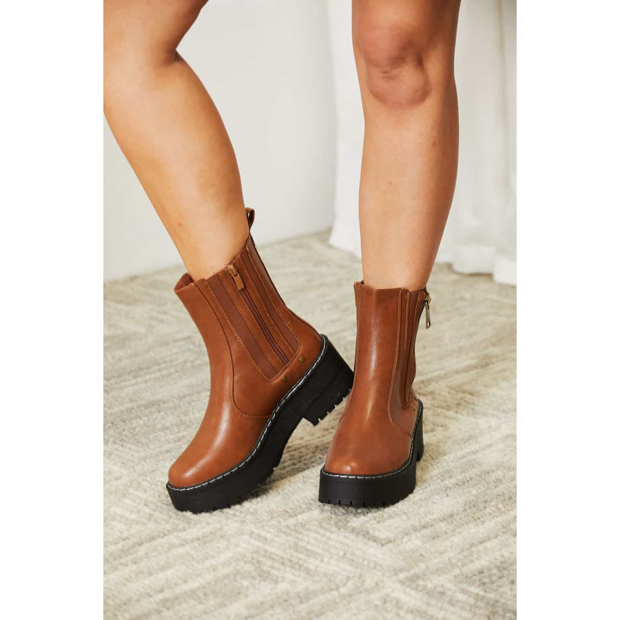 Forever Link Side Zip Platform Boots footwear