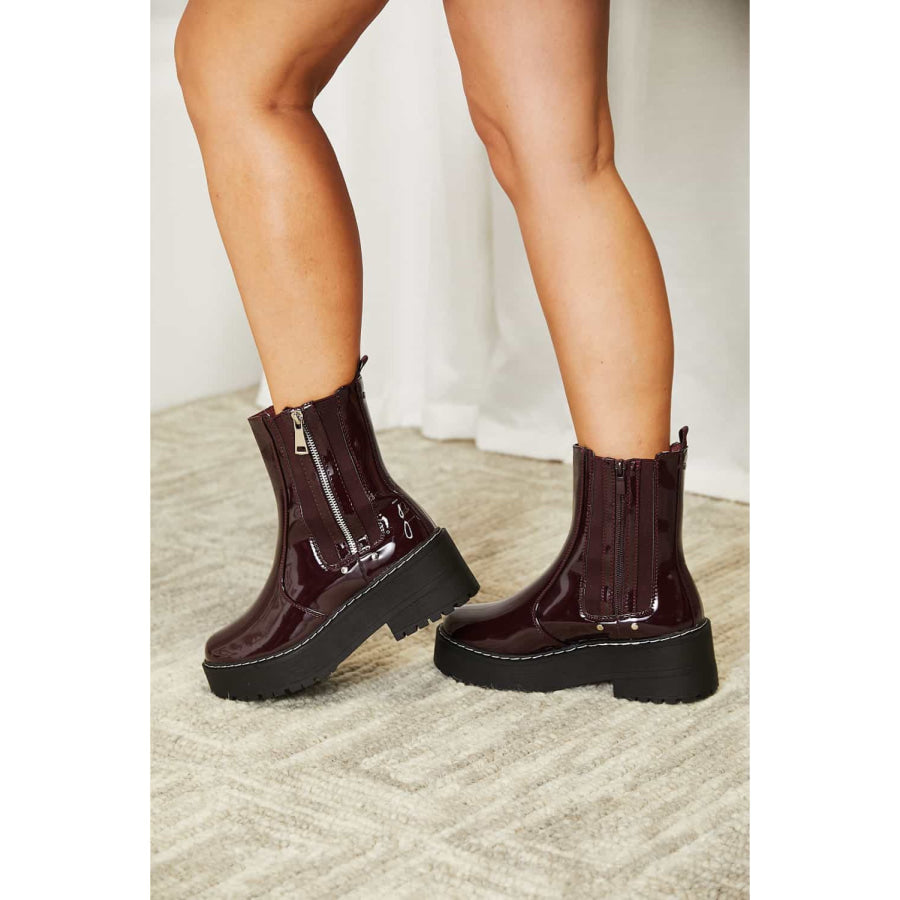 Forever Link Side Zip Platform Boots footwear