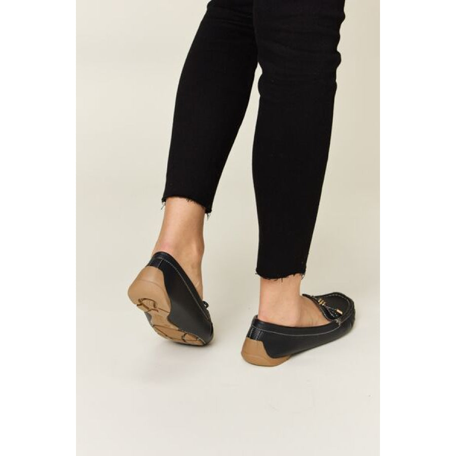 Forever Link Slip On Bow Flats Loafers BLACK / 6 Apparel and Accessories