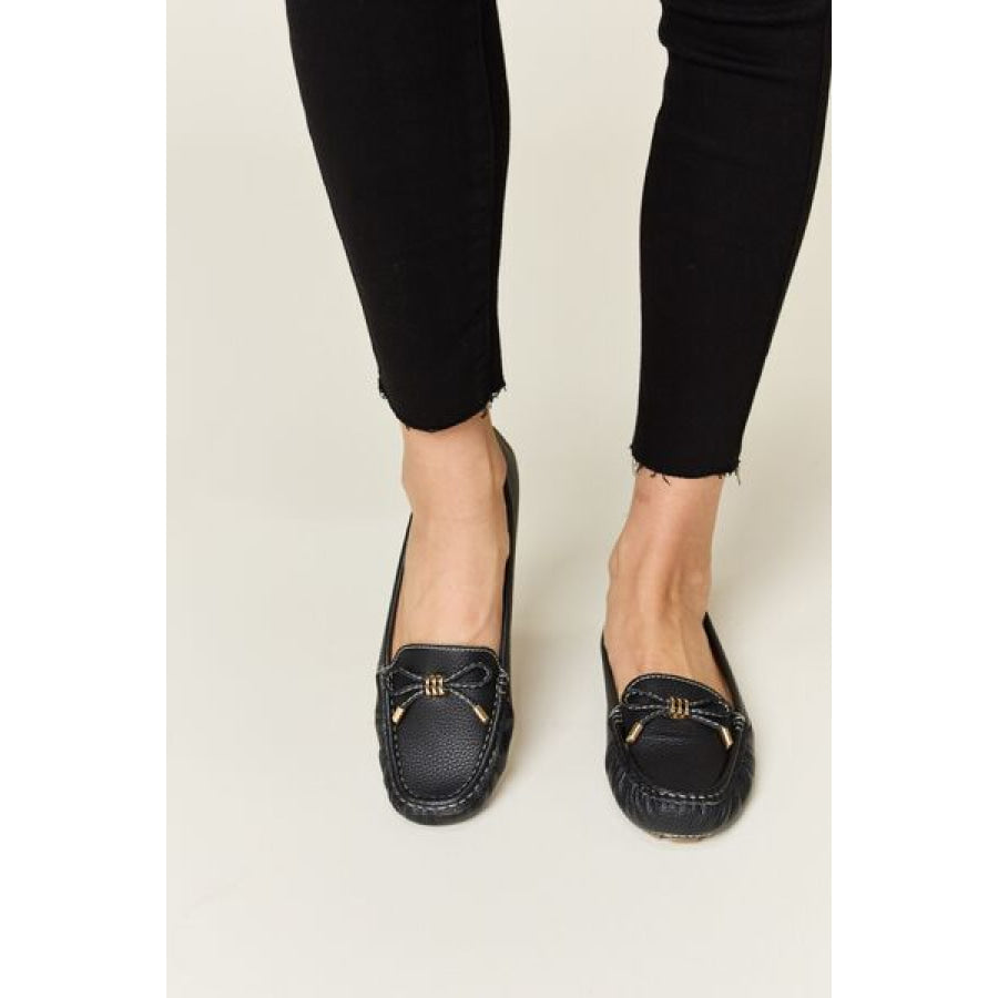 Forever Link Slip On Bow Flats Loafers BLACK / 6 Apparel and Accessories