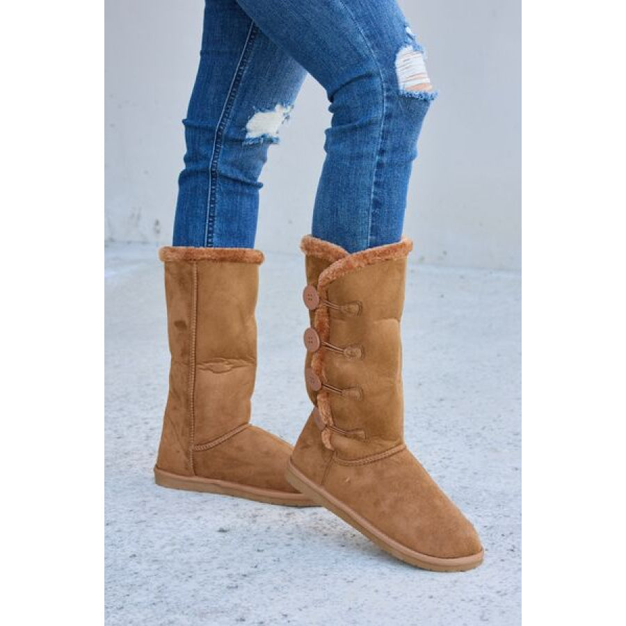 Forever Link Warm Fur Lined Flat Boots Apparel and Accessories