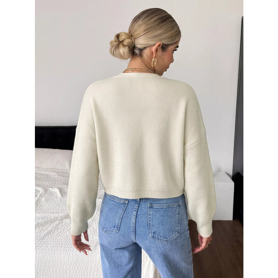Four-Leaf Clover Open Front Cardigan Apparel and Accessories