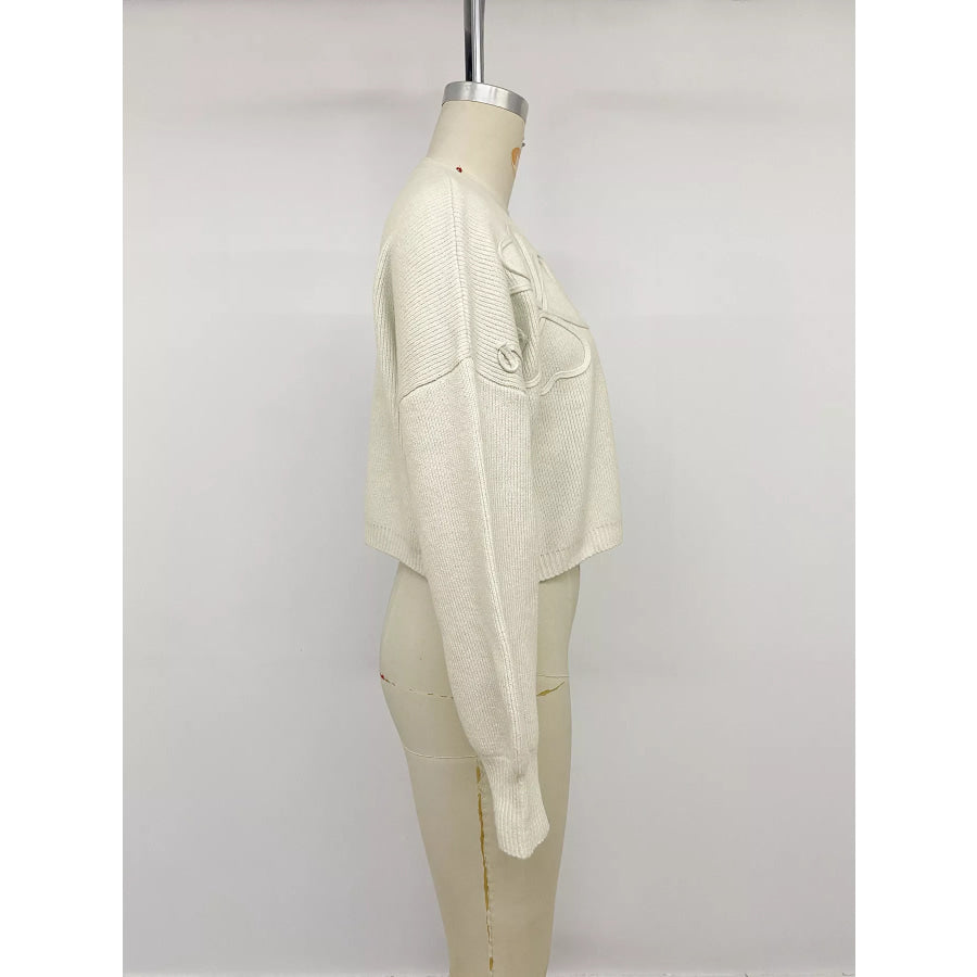 Four-Leaf Clover Open Front Cardigan Apparel and Accessories