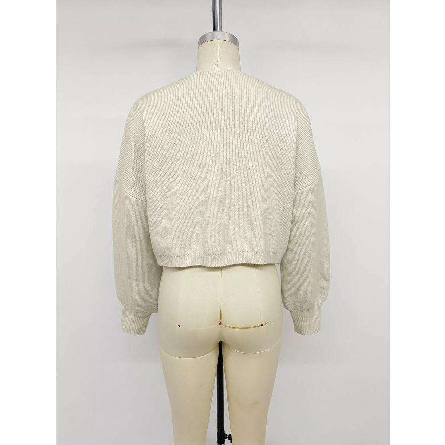 Four-Leaf Clover Open Front Cardigan Apparel and Accessories