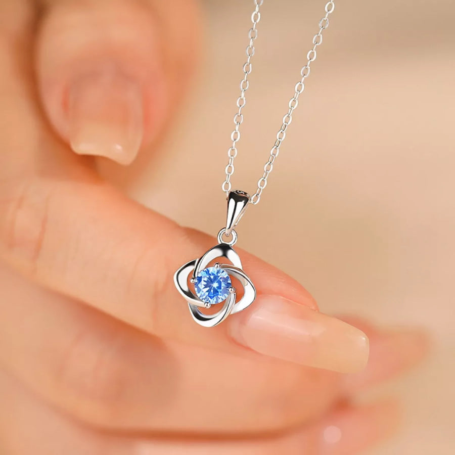 Four-Leaf Clover Pendant Necklace Light Blue / One Size Apparel and Accessories
