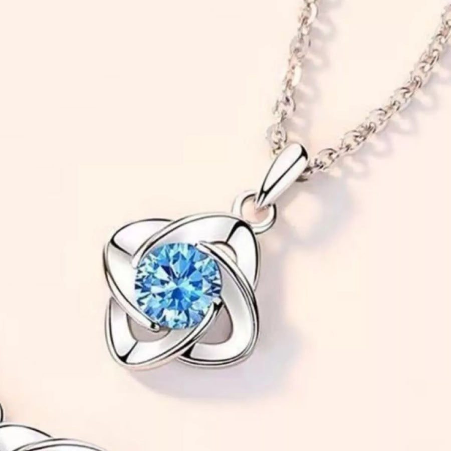 Four-Leaf Clover Pendant Necklace Light Blue / One Size Apparel and Accessories