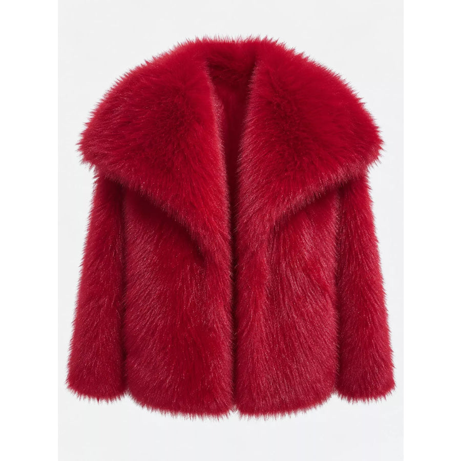 Fox Fur Collar Winter Outerwear Angora Red-Oversized / XS Apparel and Accessories