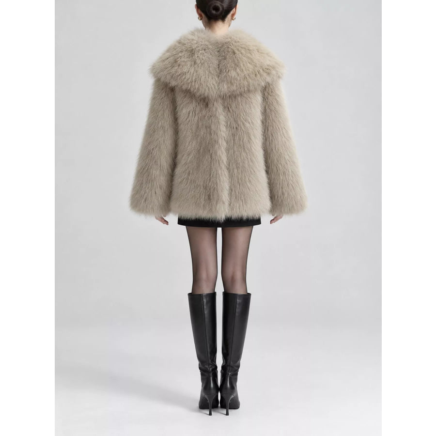 Fox Fur Collar Winter Outerwear Apparel and Accessories