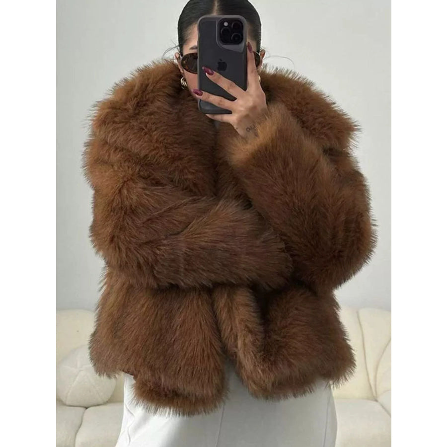 Fox Fur Collar Winter Outerwear Apparel and Accessories