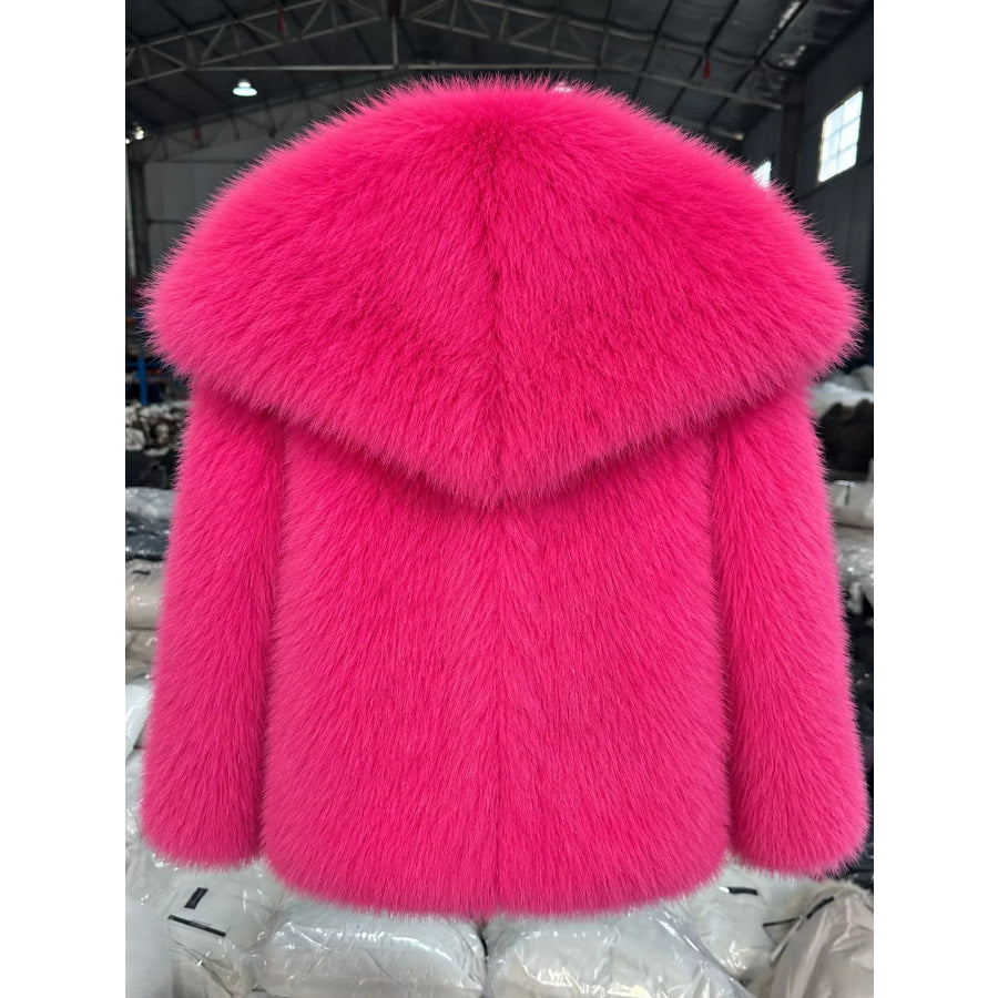 Fox Fur Collar Winter Outerwear Apparel and Accessories