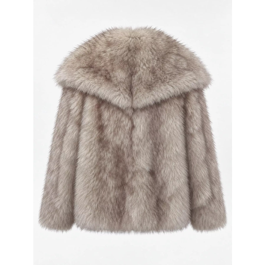 Fox Fur Collar Winter Outerwear Apparel and Accessories