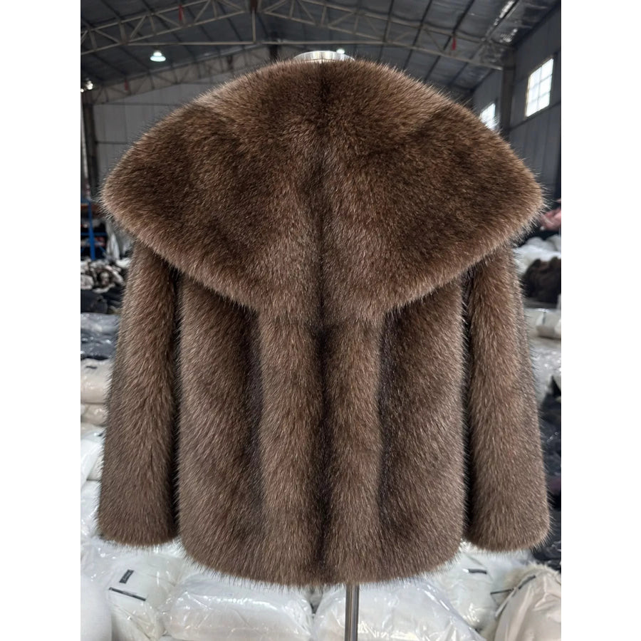 Fox Fur Collar Winter Outerwear Apparel and Accessories