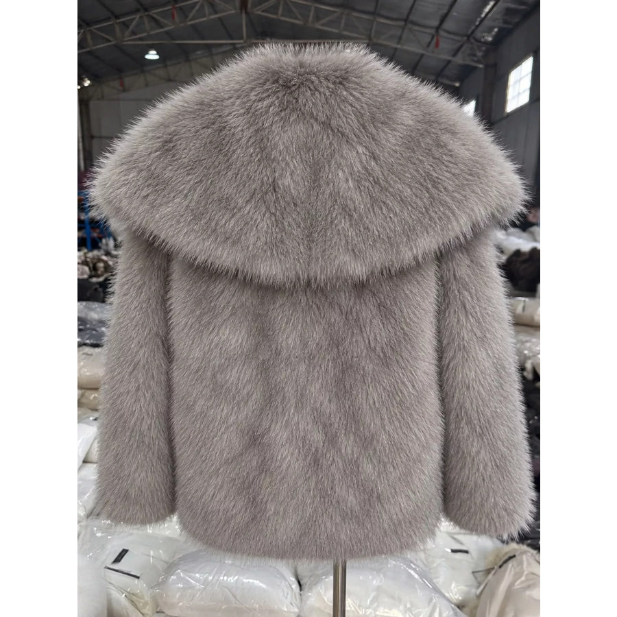 Fox Fur Collar Winter Outerwear Apparel and Accessories
