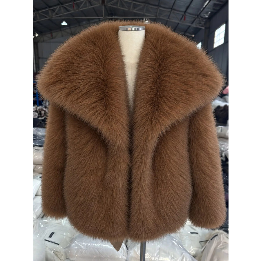 Fox Fur Collar Winter Outerwear Apparel and Accessories