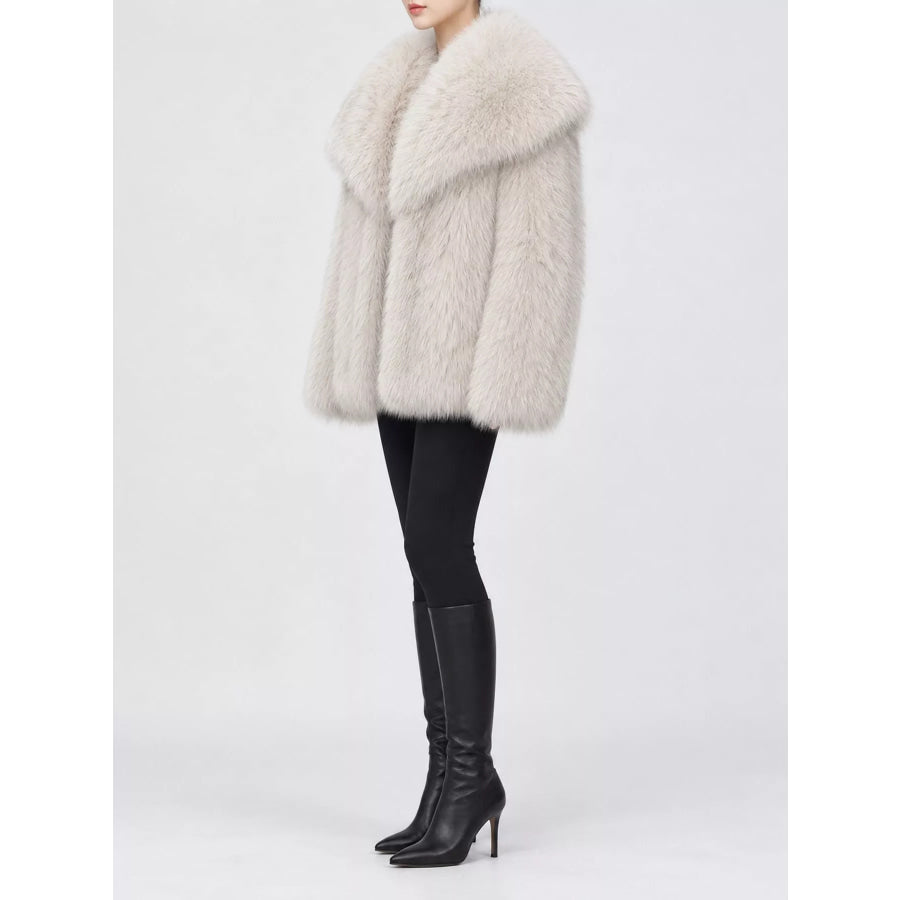 Fox Fur Collar Winter Outerwear Apparel and Accessories