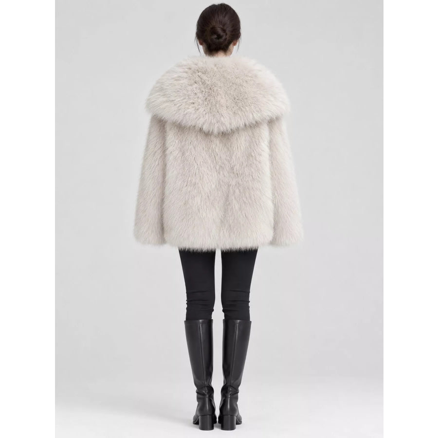 Fox Fur Collar Winter Outerwear Apparel and Accessories