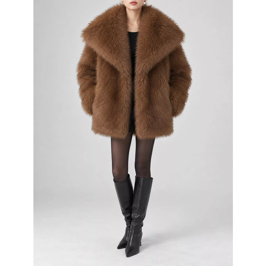 Fox Fur Collar Winter Outerwear Apparel and Accessories