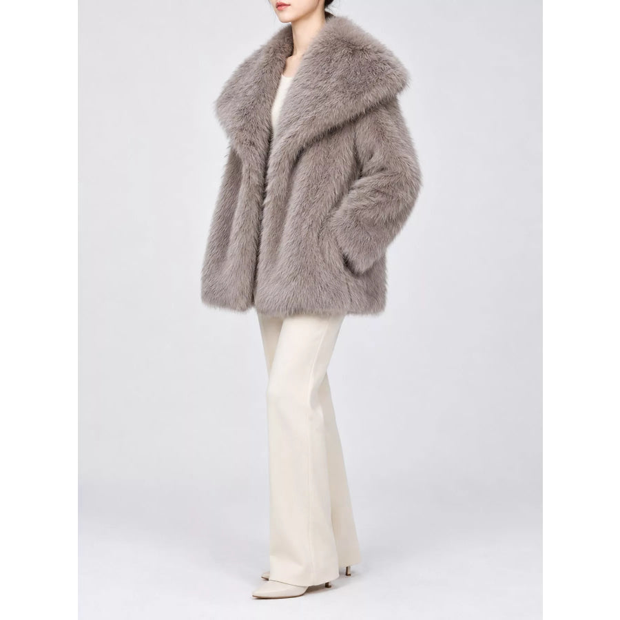 Fox Fur Collar Winter Outerwear Apparel and Accessories