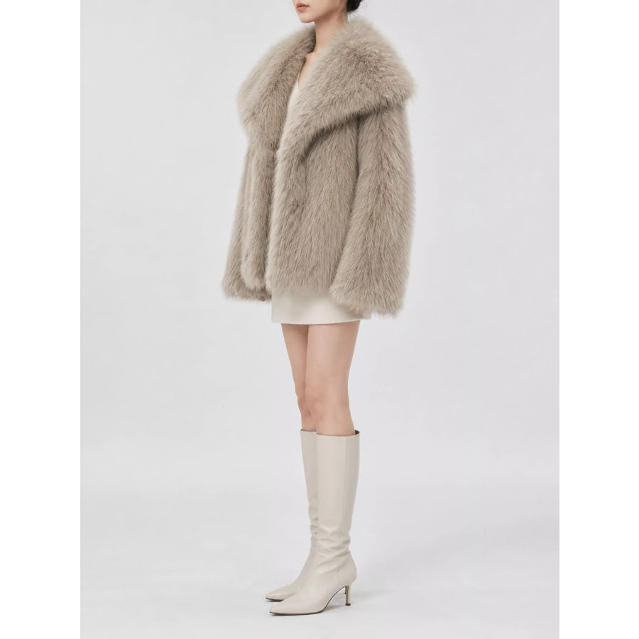 Fox Fur Collar Winter Outerwear Apparel and Accessories