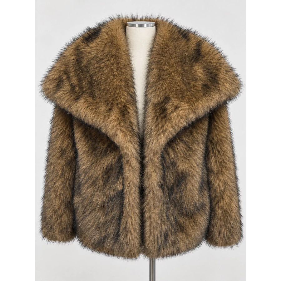 Fox Fur Collar Winter Outerwear Brown-Tip-dyed Thickened With Oversized / XS Apparel and Accessories