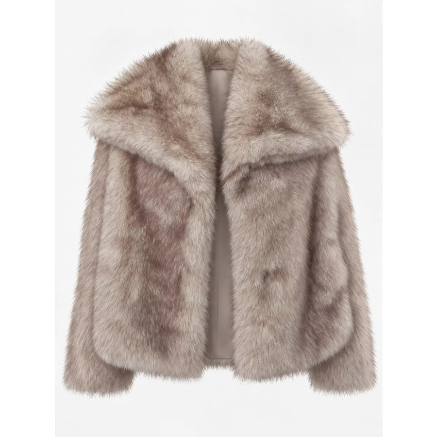Fox Fur Collar Winter Outerwear Coffee-Tip-dyed Thickened With Oversized / XS Apparel and Accessories