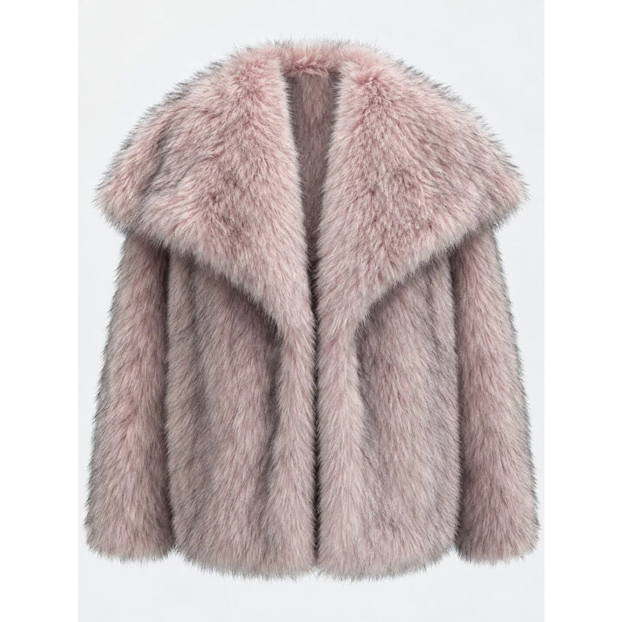 Fox Fur Collar Winter Outerwear Pink-Dyed-tip With Oversized / XS Apparel and Accessories