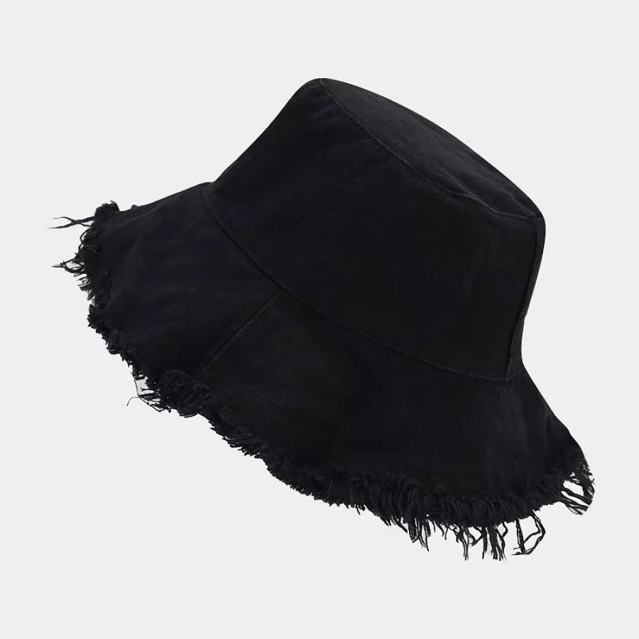 Frayed Edge Bucket Hat Black / One Size Apparel and Accessories