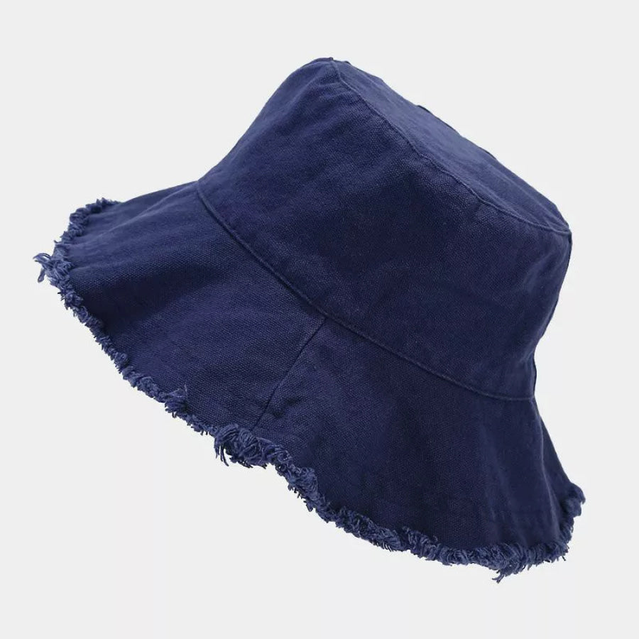 Frayed Edge Bucket Hat Dark Blue / One Size Apparel and Accessories