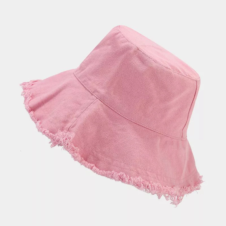 Frayed Edge Bucket Hat Pale Pink / One Size Apparel and Accessories