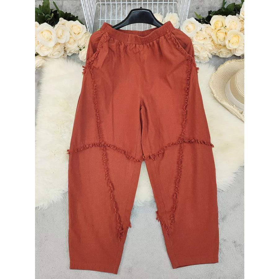 Frayed Edge Harem Pants Apparel and Accessories