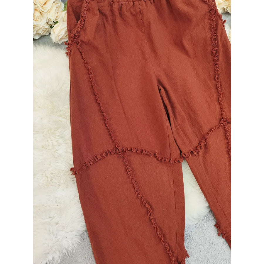 Frayed Edge Harem Pants Apparel and Accessories
