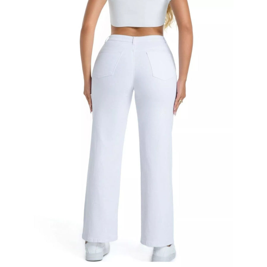 Frayed Edge Straight Leg Jeans Apparel and Accessories